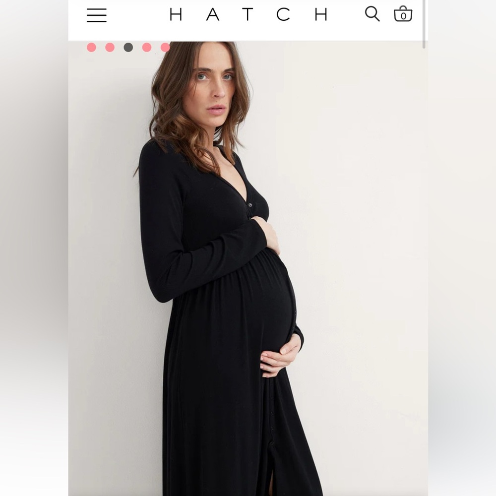 HATCH Black Long-Sleeve Maternity Maxi Dress